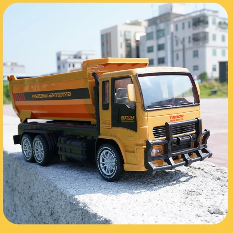 1/24 RC Tipper Engineering Car 2.4Ghz 6 Channel Alloy and Plastic Tipping Bucket Remote Control Dump Truck for Children's Gifts