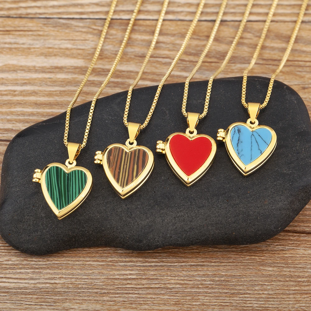 Nidin สร้อยคอจี้แบบพับได้รูปหัวใจสำหรับผู้หญิงผู้ชายรูปถ่ายครอบครัวของขวัญเครื่องประดับของขวัญ