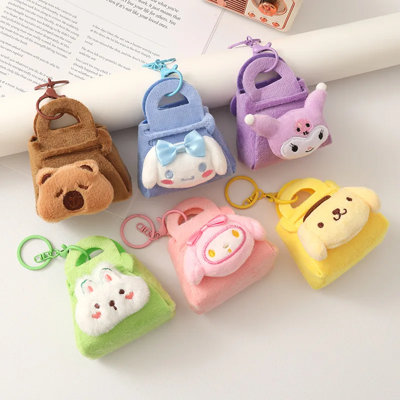 

Плюшевый брелок Hello Kitty MyMelody Kuromi с мультяшными животными, школьная сумка, подвеска, украшение для рюкзака, кукла