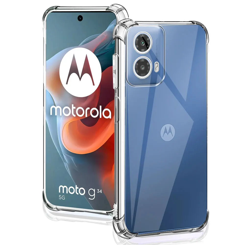 Voor Moto G34 Case Siliconen Zachte, Heldere Schokbestendige Beschermhoes Voor Moto G24 Telefoonhoes Voor Motorola Moto G04 Coque Clear Fundas