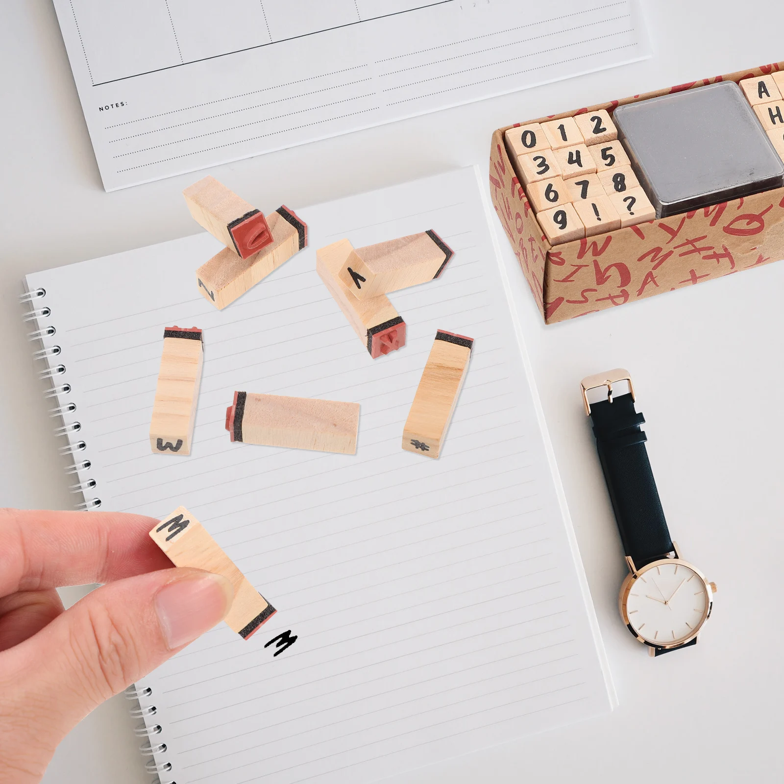 

1 Set Handmade Wooden Stamps Set Diy Craft Decorative Seal For Diary Scrapbook Greeting Cards Envelopes Planner English Letters