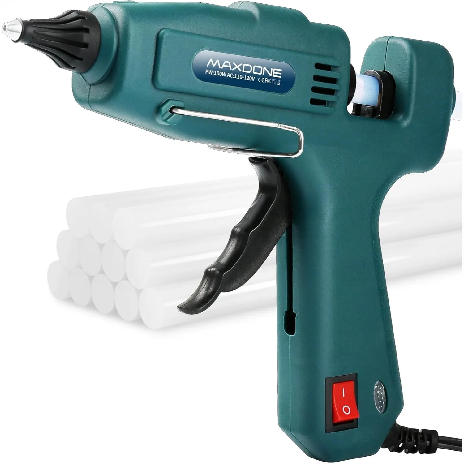 

100W Hot Glue Gun Kit Full Size Heavy Duty with 12 Glue Sticks for DIY Crafts and Home Repairs