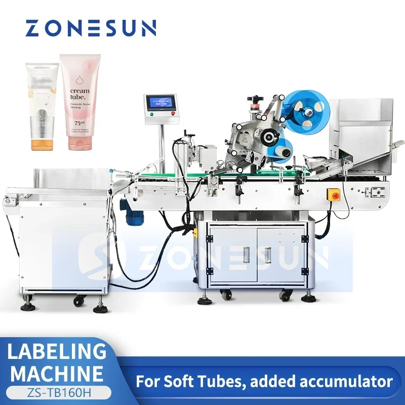 ZONESUN ZS-TB160H Automatic Empty Plastic Tube Labeling Machine 3600BPH High Speed Cosmetic Cream Tube Sticker Labeler Machine