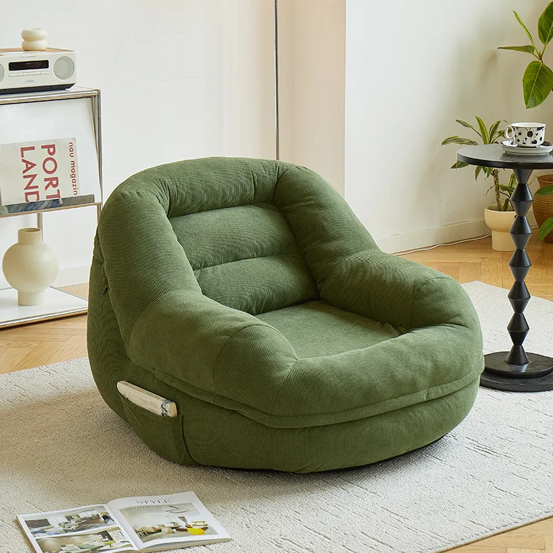 2026 New Lazy Sofa Bed for Bedroom and Living Room Single Person Small Bean Bag Chair Floor Storage Organizer Dustproo Green