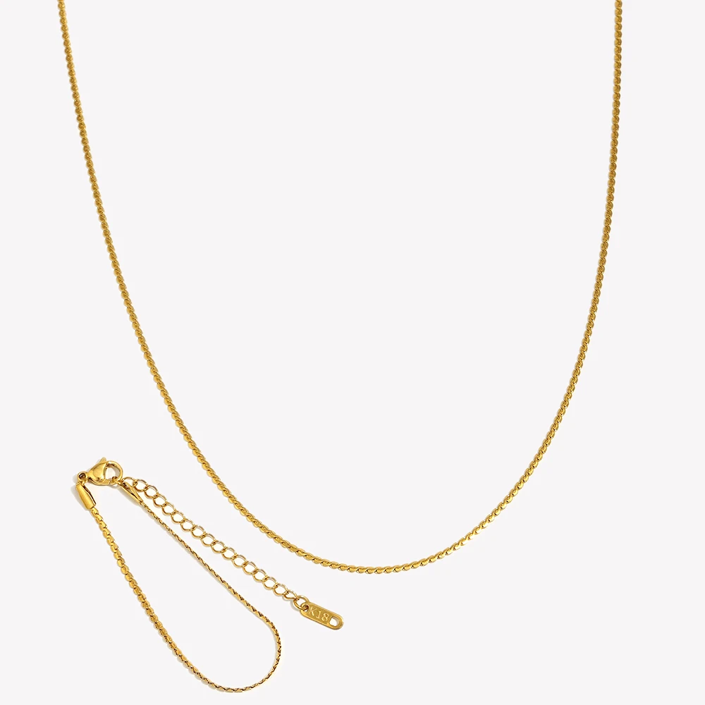 E.B.belle 2024 minimaliste basique plaqué or couleur argent chaîne 1.8mm S chaîne collier Bracelets bracelets de cheville bijoux pour femme