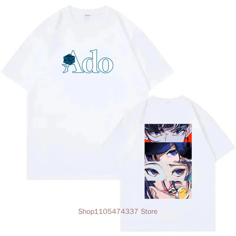 Ado Graphic Print T-shirts for Women Men Summer Casual Fashion Hip Hop Streetwear Loose Tops O-Neck Short Sleeve T-shirts