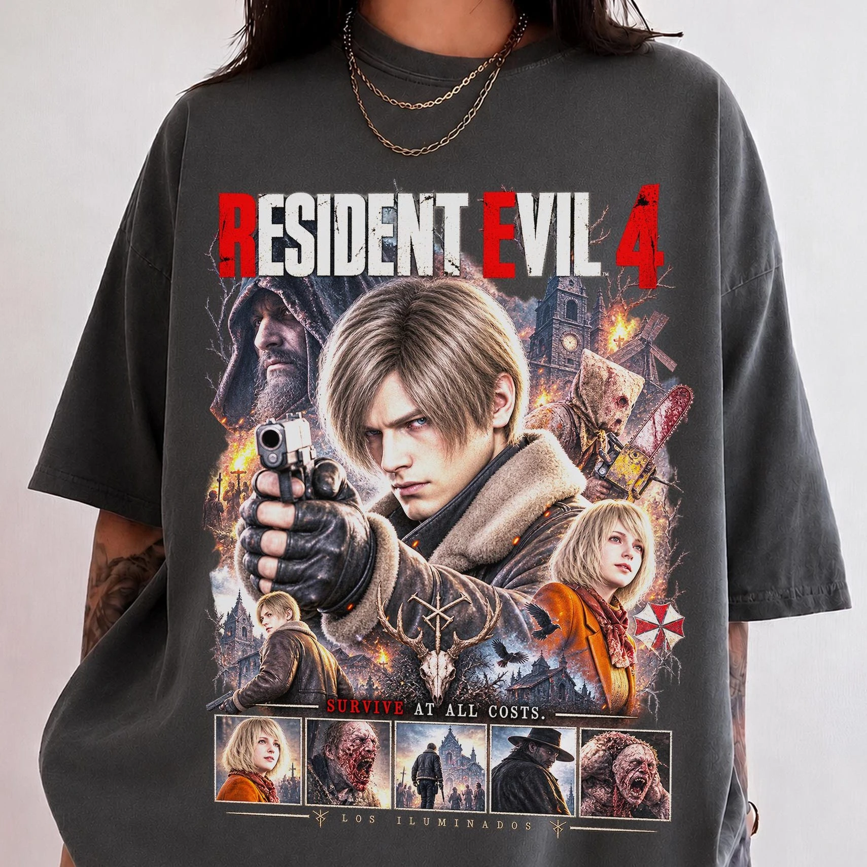 Resident Evil 4 T-shirt, Leon Kennedy T-shirt, Horror Game T-shirt, Ashley Graham T-shirt, Women's Daily Dressing