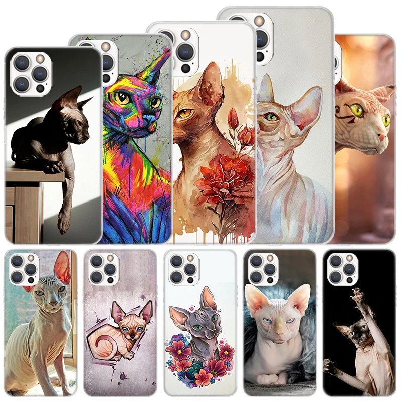 Lavaza Sphynx Sphinx Cat Soft Case For iPhone 11 12 13 Mini 14 Pro Max 15 Cover Apple Phone Cover X XS XR SE 7 Plus 8 + 6S 5S