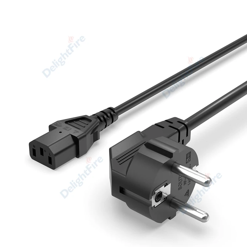 EU Power Extension Cable IEC320 C13 Plug 1.2/1.5/1.8m AC Power Supply Cord For Computer Monitor Printer Laptop Notebook Charge