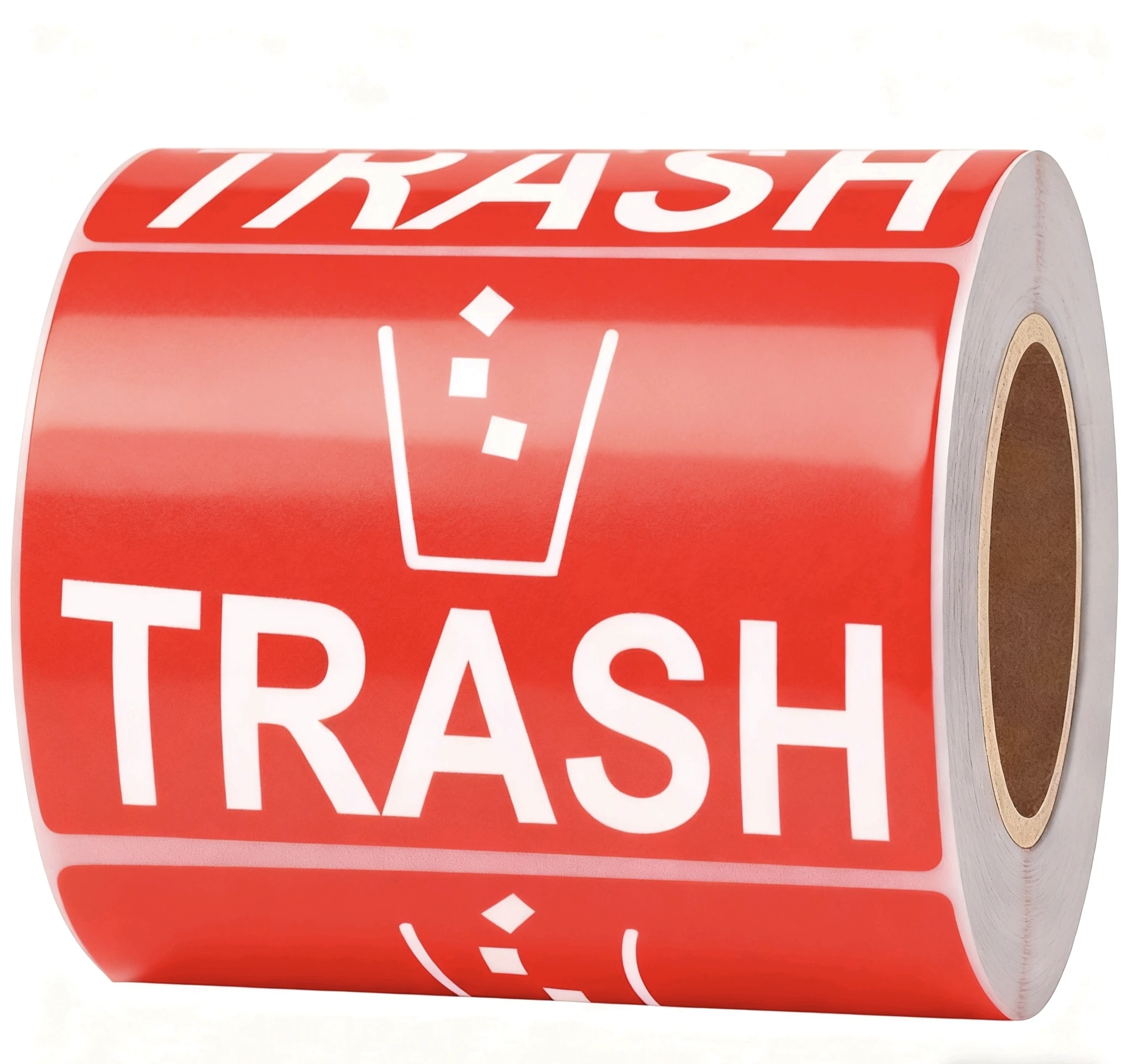3 x 5 Inch Red Trash Stickers Trash Can Adhesive Labels  250 Pcs (Big)