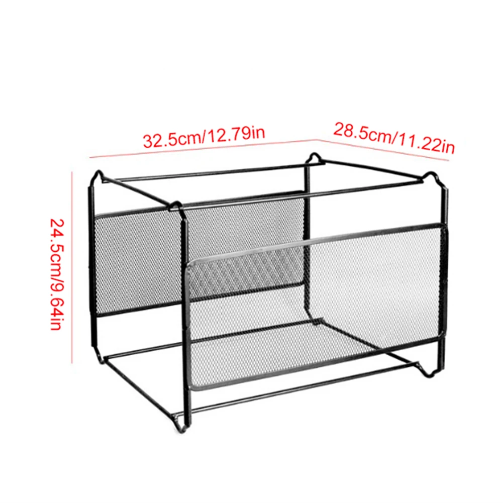 A4 Letter Size Hanging File Folder Box Mesh Metal File Organizer Box Desk Storage Holder Shelf Holder Storage For Office Home