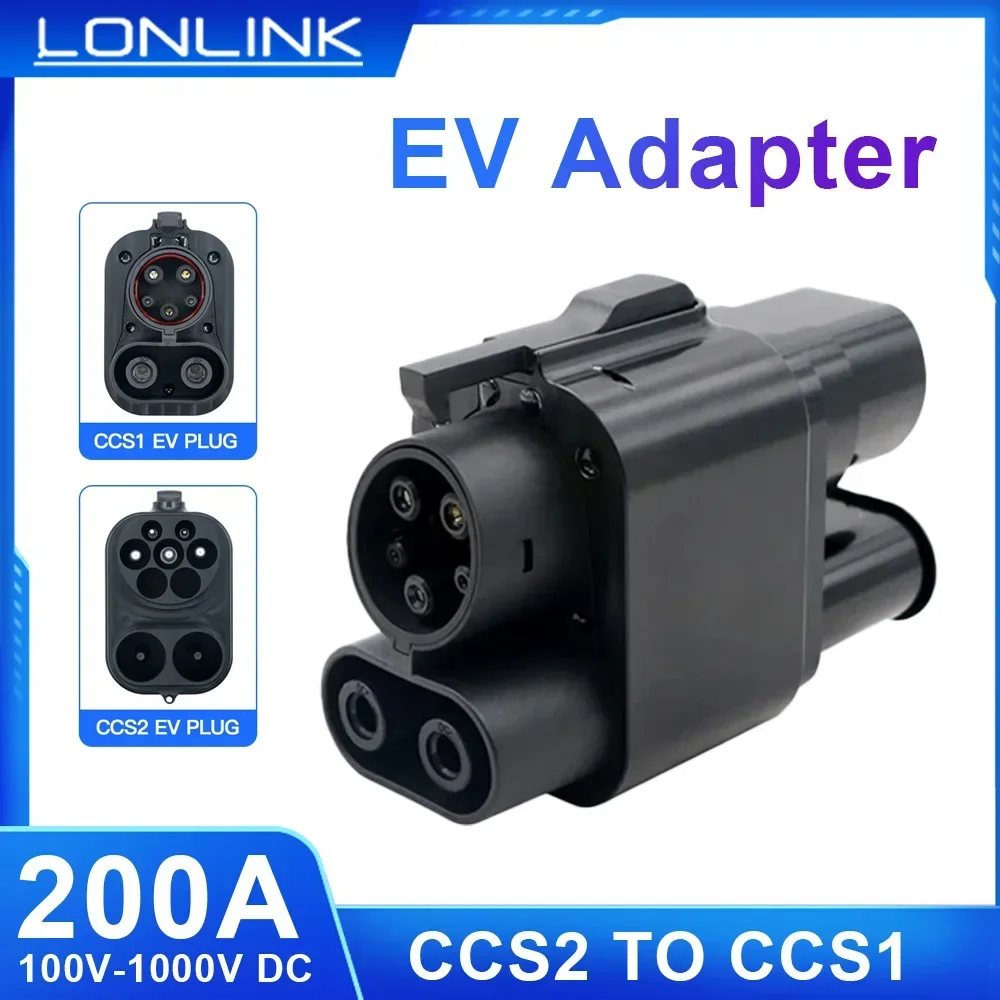 

LONLINK CCS2 To CCS1 Adapter From CCS2 Charger to CCS1 EV CCS2 to CCS1 Electric Vehicle Charger DC Fast Ev Charging Adapter