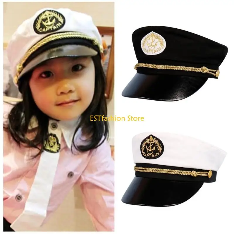 Y5GC 키즈 마린 유니폼 모자 유니섹스 PretendPlay 선원 모자 가족 모임 모자를 쓰고 있죠