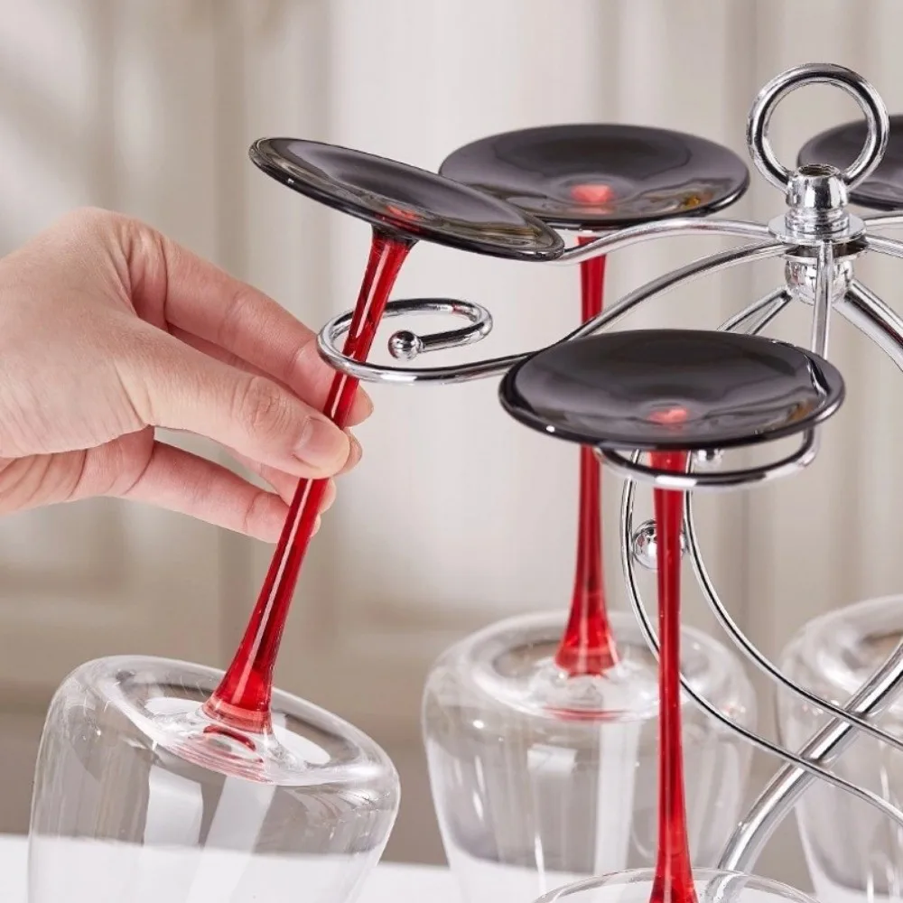 

Простая настольная подставка для бокалов для вина, утюг с 6-крючками, держатель для бокалов для вина, стеллаж для хранения для кухни, бара, гостиной, офиса