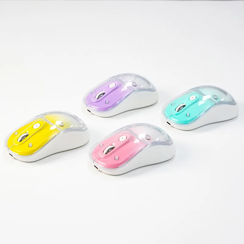 Creative Quicksand Cute Mouse Rechargeable Bluetooth Wireless Tri-mode Ergonomic Mice Silent RGB Colorful Portable DPI 800-2400
