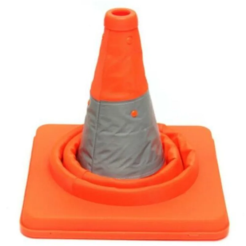 35cm Height Collapsible Traffic Cones Multi Purpose Pop up Reflective Safety Cone Soft Material Foldable Road Cone