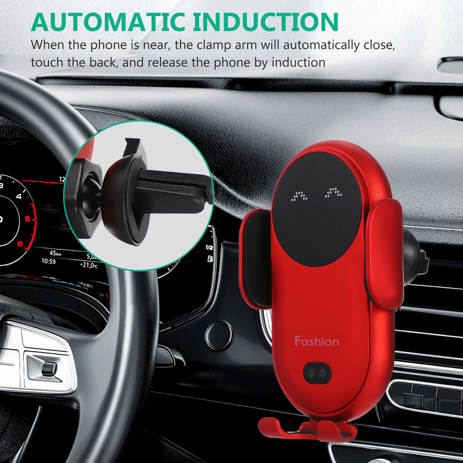 

Wireless Car 10W Mount Air Vent Phone Holder Fast Charging Stand Universal Car Phone Rack 360 Degree Rotation