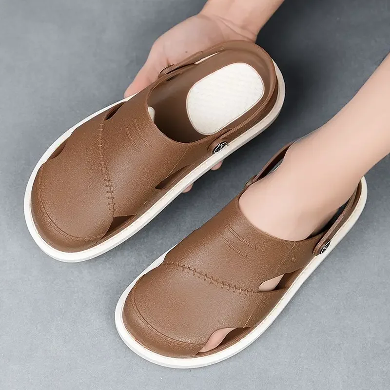 

Тапочки, мужские сандалии, домашние стильные, оптовая продажа, новый дизайн, 2025 г., высокое качество, дешевая жидкость, оригинальная мужская обувь с открытым носком 39, ПВХ