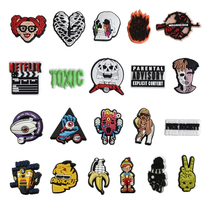 21-100pcs Popular Movies Shoe Charms For Sandals,Shoe Decoration Accessories Shoe Pins Great Gift For Men Wom