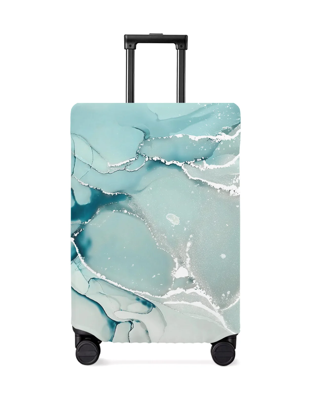 

Marble Aqua Luggage Cover Stretch Suitcase Protector Baggage Dust Case Cover for 18-32 Inch Suitcase Case Travel Organizer