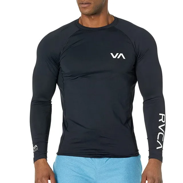 Rvca Men's Outdoor Sports Sun Protection Surfing Suit Long Sleeves Quick Dry Water Top Short Sleeves Swimming Top