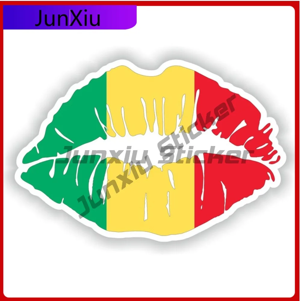 

Mali Flag Lips Shape With National Emblem Vinyl Decals Motorcycle Suv Window Cover Scratch Sticker Custom Vinyl Decals Car Decor