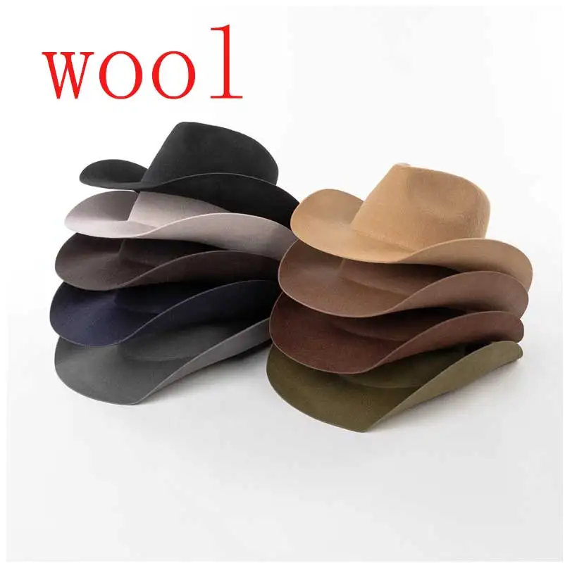 

100% wool western cowboy hat men and women autumn and winter casual felt cowboy hat warm jazz top fedora hat sombrero vaquero