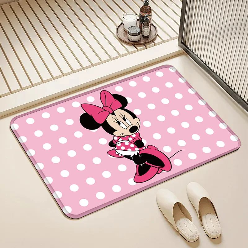 

Disney Cute Minnie Mouse Door Mat Non-Slip Absorbent Floor Rug for Home Kids Room Bathroom Kitchen Decor