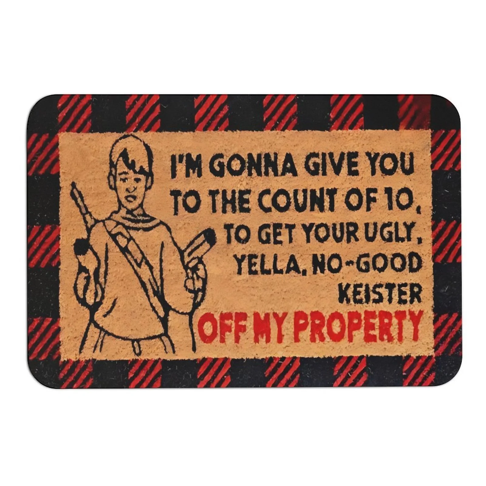 Funny Warning Doormat - Anti-Slip, Durable Home Decor Mat for Entrance or Bathroom, Unique Gift, Hilarious Design