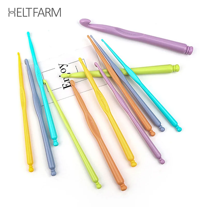 

9 Sizes Soft Plastic Handle Home Aluminum DIY Crochet Knit Hook Knitting Needle 2.5-6mm DIY Hand Held Knitting Tools