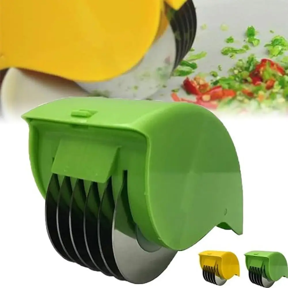 Parsley Chopper Roller Herb Roller Mincer Manual Vegetable Cutter with 6 Stainless Steel Blade Kitchen Vegetable Cutter Tool