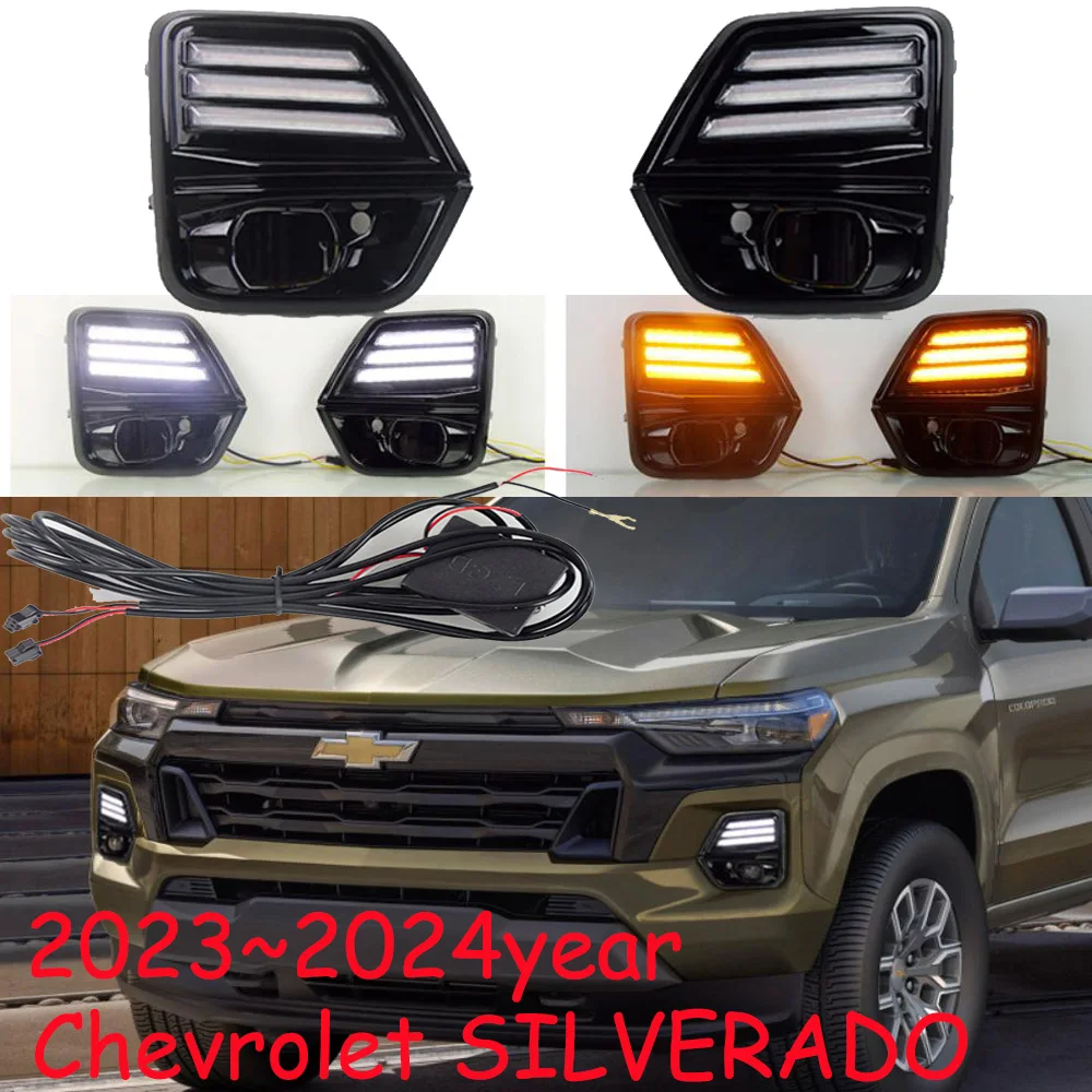 car bumper headlight for Chevrolet Silverado daytime light 2023~2024y DRL car accessories LED headlamp Silverado fog light