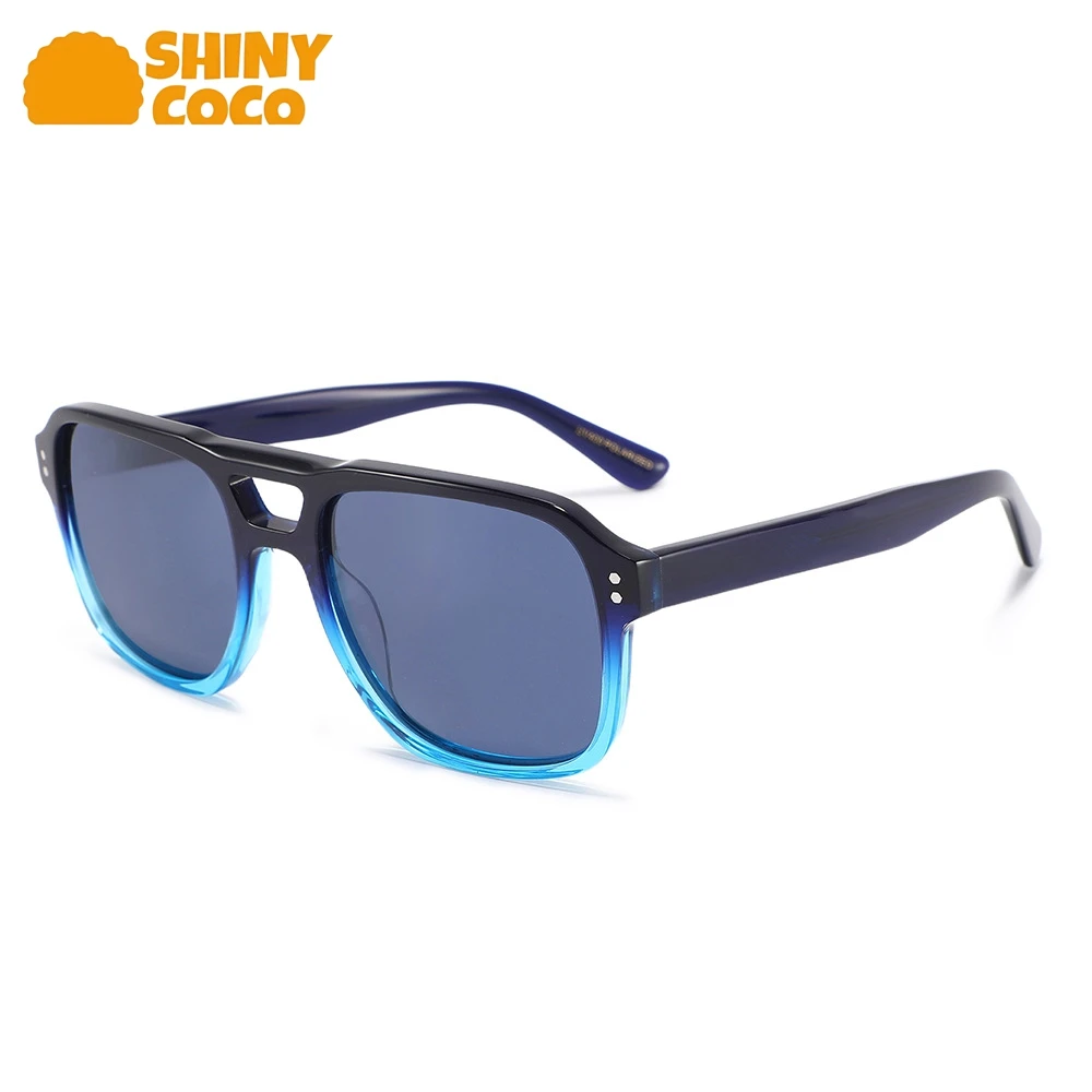 

ShinyCoCo Luxury Brand Cross Border Double Beam Pilot Glasses Men Driving Uv Protection Travel Board Sunglasses