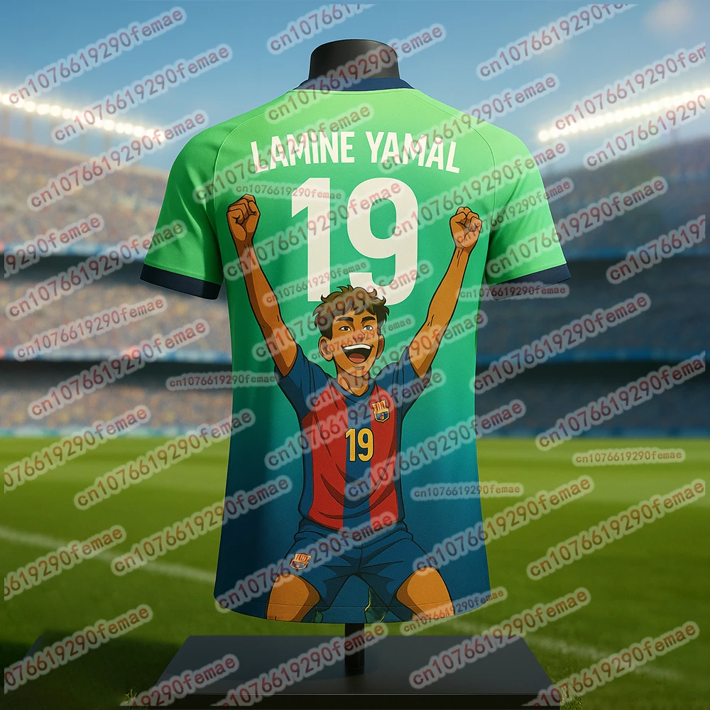 

Hot Sale Lamine Yamal 19 Fan Jersey 3D Cartoon Football Shirt Men Casual Sportswear Limited Street Style Clothing