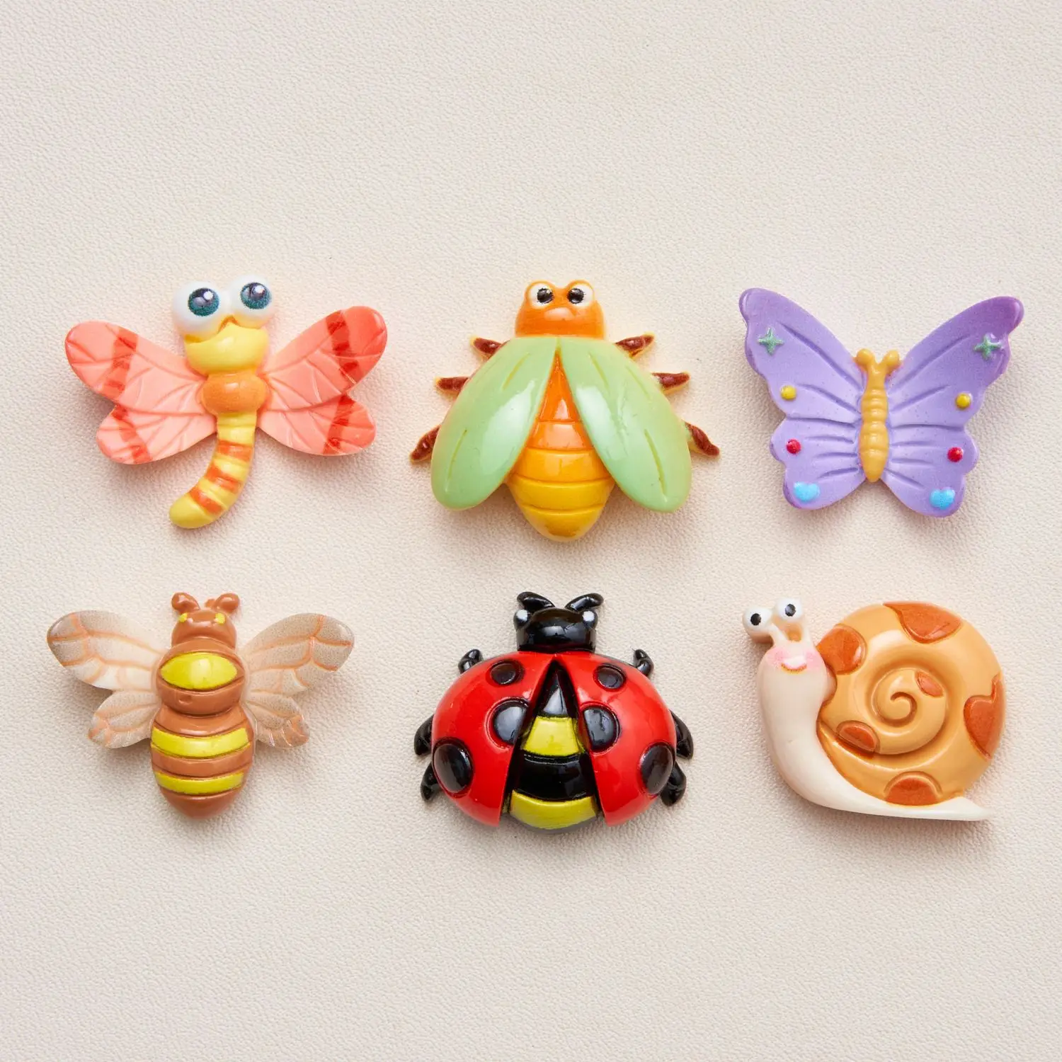 100pcs Kawaii Bee Dragonfly Snail Beetle  Insect Flatback Resin Cabochon Fit Phone Decor DIY Jewelry Accessory Scrapbook