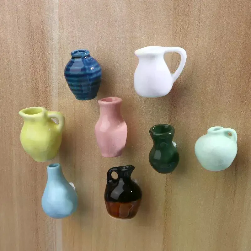 1 ชิ้น ของตกแต่งบ้านตุ๊กตา แจกันเซรามิกขนาดเล็ก ของเล่นจำลองสำหรับตกแต่งบ้านตุ๊กตา ของเล่นเสริมสร้างจินตนาการสำหรับเด็ก ของขวัญ