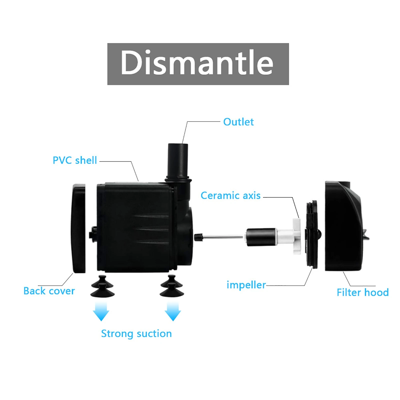 15W Water Pump Fish Tank Pond Ultra-Quiet Submersible With 12 LED Lights Aquarium Water Fountain Pump Filter LED Water Pump