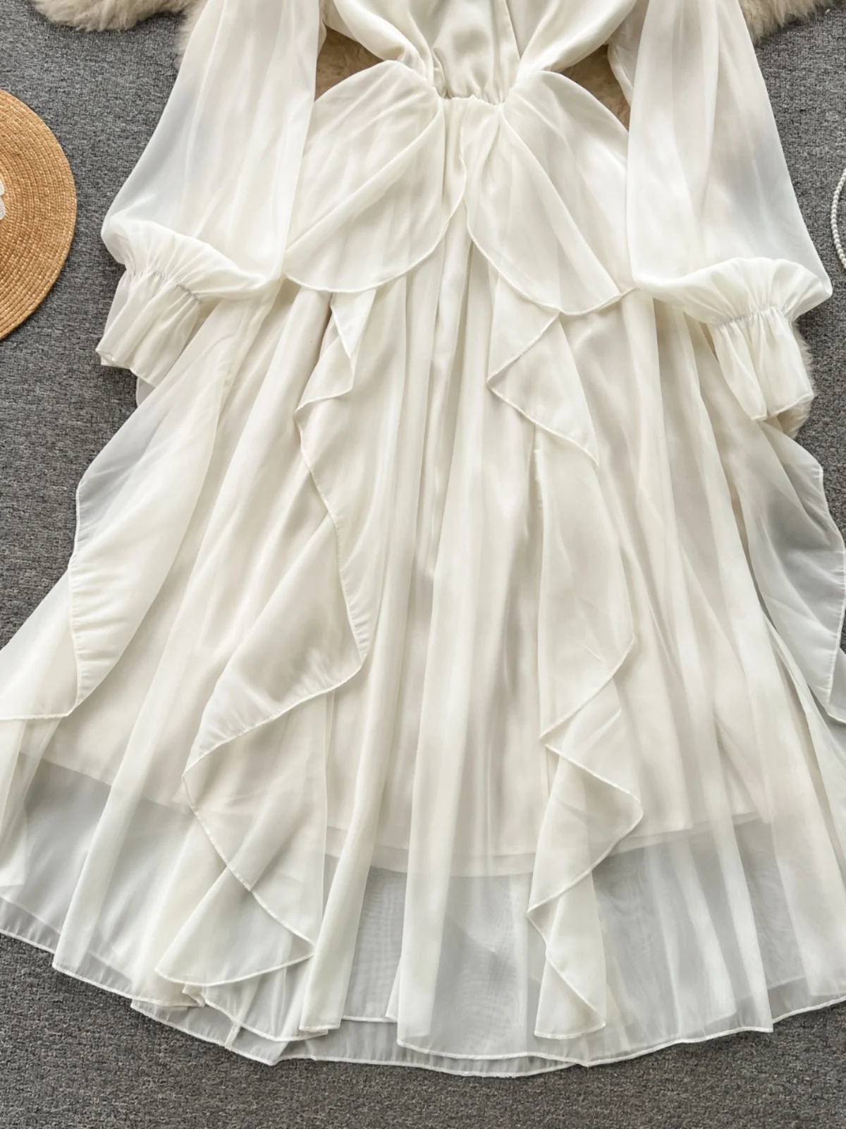 Ele V-Ne Falda de gasa de longitud media Dr Gentle Wind Sle para mujer diseño adelgazante primavera nueva llegada Faionable