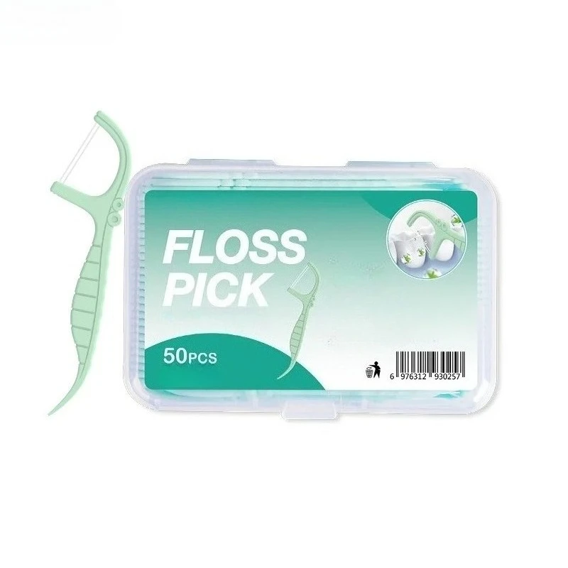 

1000 шт. ультратонкая двухниточная нить, мятная нить, палочка, 50 шт./упак., одноразовая нить для чистки дома
