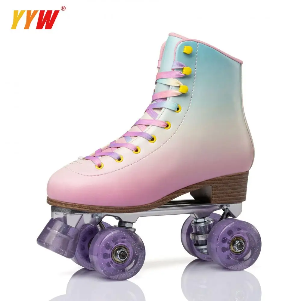 

Adult Roller Skates Wheels Shoes for Children Men and Women PU Material Skating Purple Pink Sneakers Rollers Patins 4 Rodas