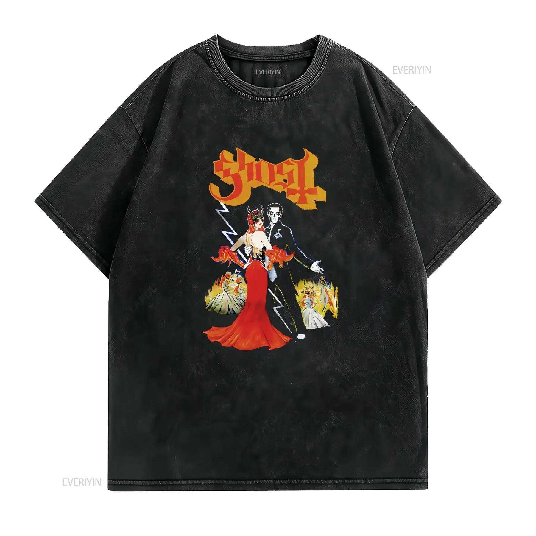 GHOST BAND OFFICIAL T SHIRT PAPA EMERITUS III TERZO TOBIAS FORGE RARE HTF vintage Washed fashion homme designer clothes