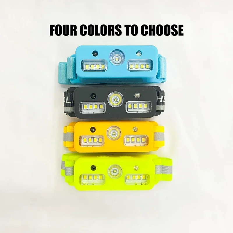 مصباح أمامي LED مقاوم للماء ، عالي السطوع ، قابل لإعادة الشحن ، قطعة خبز ، مصباح أمامي حثي ، صيد الأسماك ، التخييم ، ركوب الدراجات
