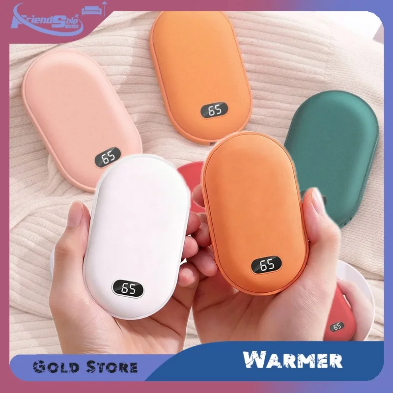 

Double-sided Hand Warmer Power Bank 2 in 1 Portable USB Rechargeable Battery Display Heating Mini Pocket Winter Warmer Gifts