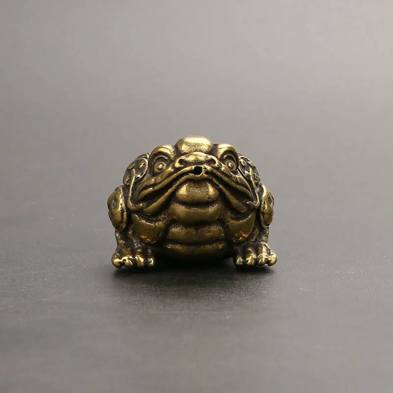 Copper Golden Toad Ornaments Money Ststatue Toad Antique Tea Pet Incense Stick