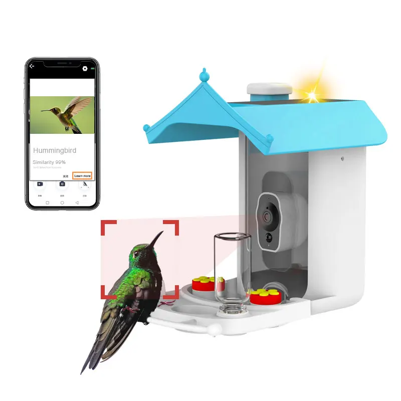 Outdoor Spring Hanging Automatic Bird Camera Feeder Battery