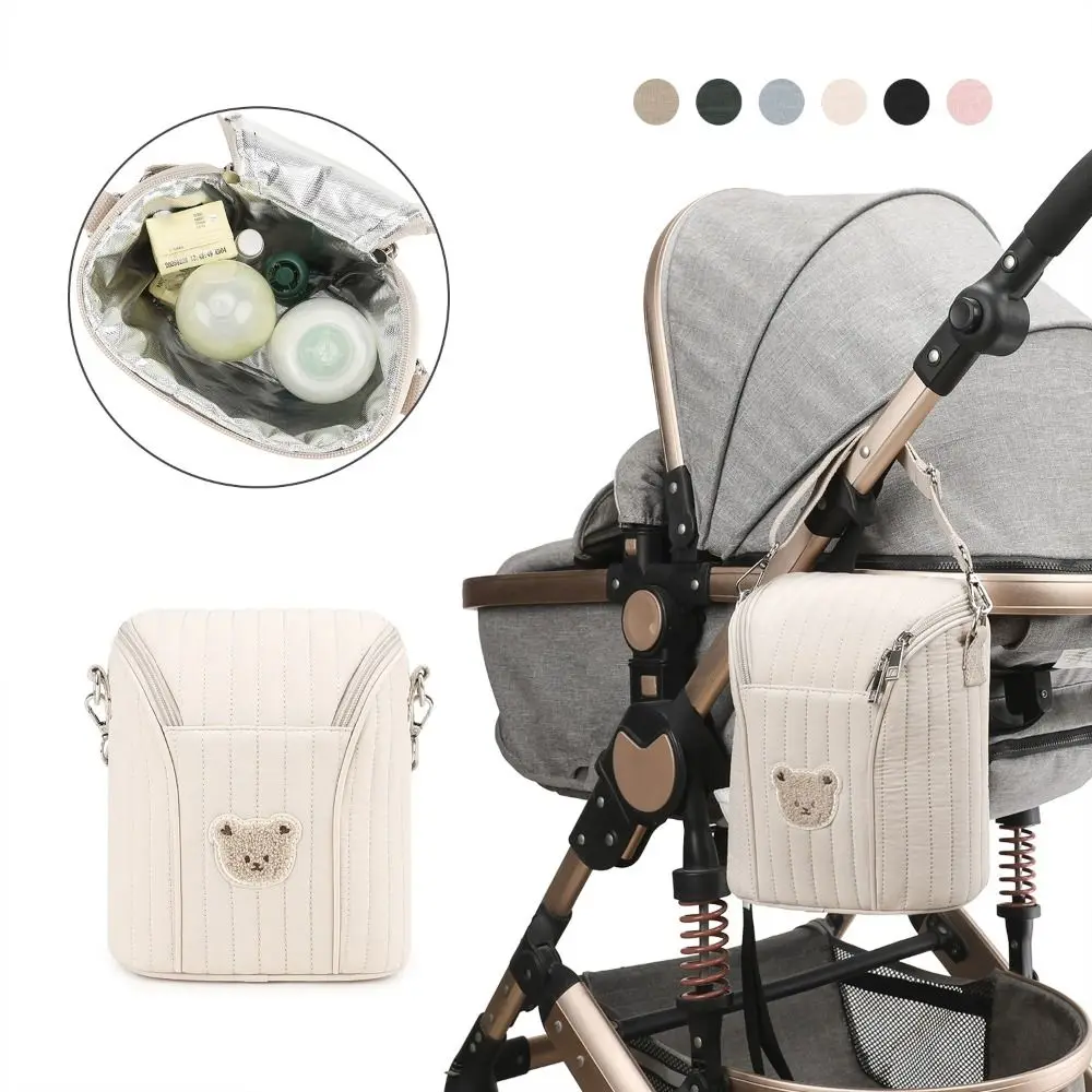 

New Bear Breast Pump Bag with Handle Pure Cotton Breastmilk Cooler Bag Portable Insulated Bottle Bag for Daycare Outdoor