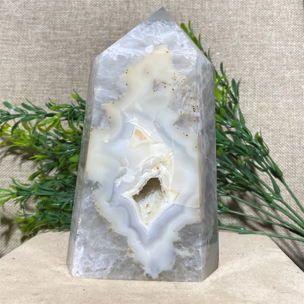 

Natural Crystal Tower Druzy Agate Geode Quartz Quality Stone Reiki Aura Mineral Point Wand Energy Home Decoration Wichcraft