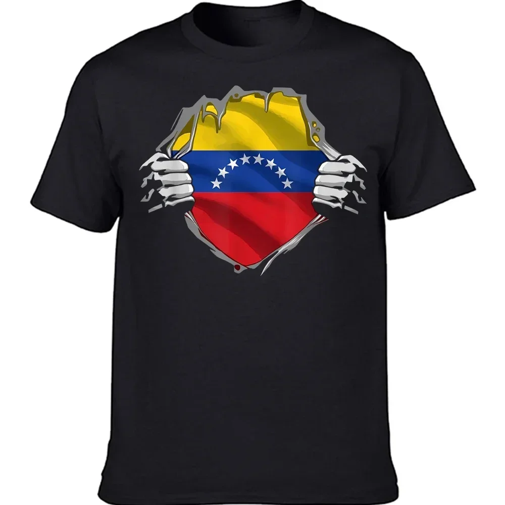 Funny Venezuela Flag Graphic T Shirts Streetwear Simple O-neck Printed T-shirt Tops Men Fashion Streetwear Adult TShirt