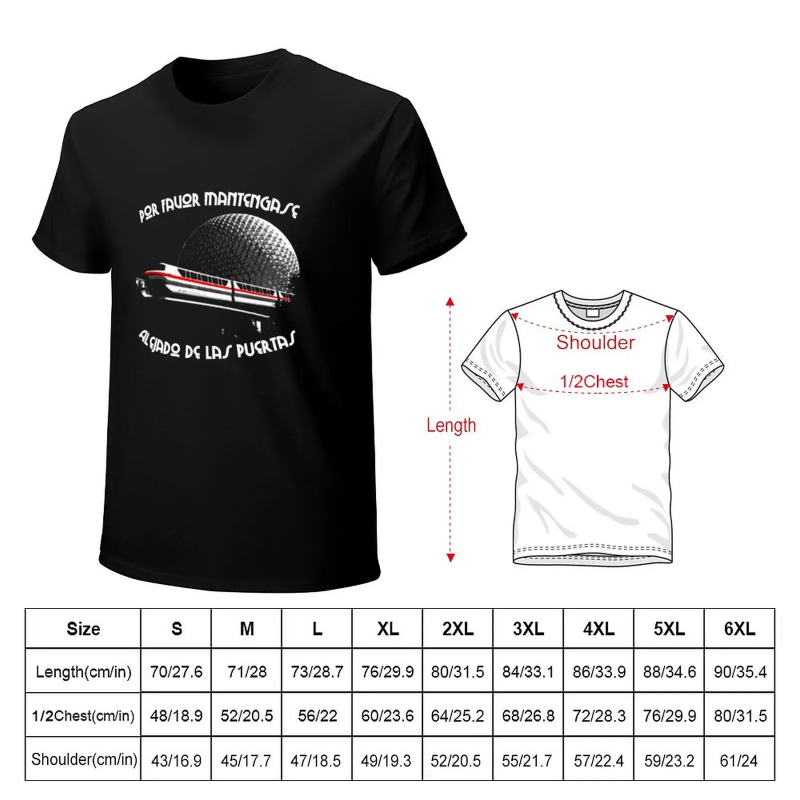 Por Favor Mantengase Alejado de las Puertas T-Shirt Soft Cotton Print T-Shirt