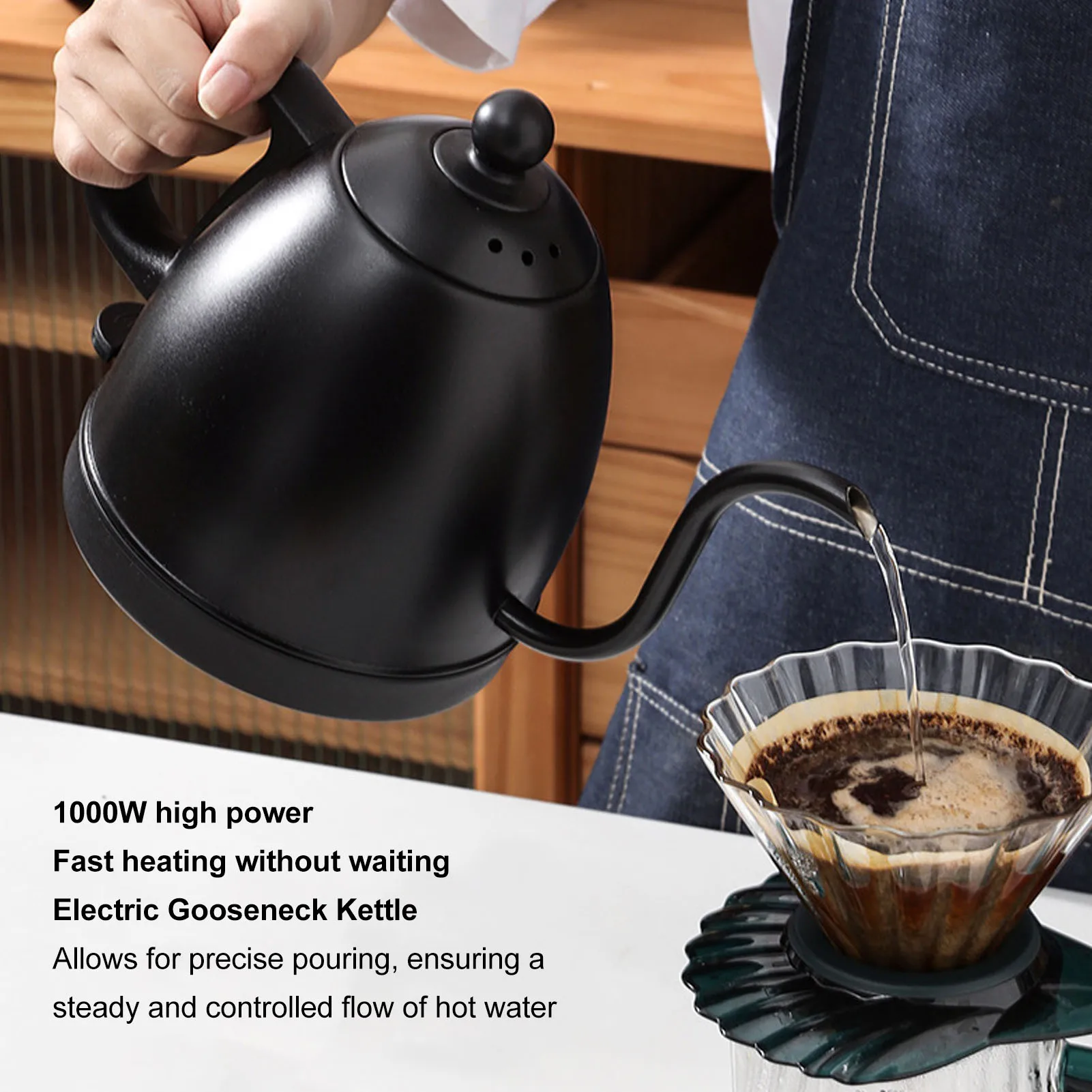 Электрический чайник на гибкой стойке, 800 мл, 1000 Вт, быстрый нагрев, нержавеющая сталь 304, для дома, чая, кофе